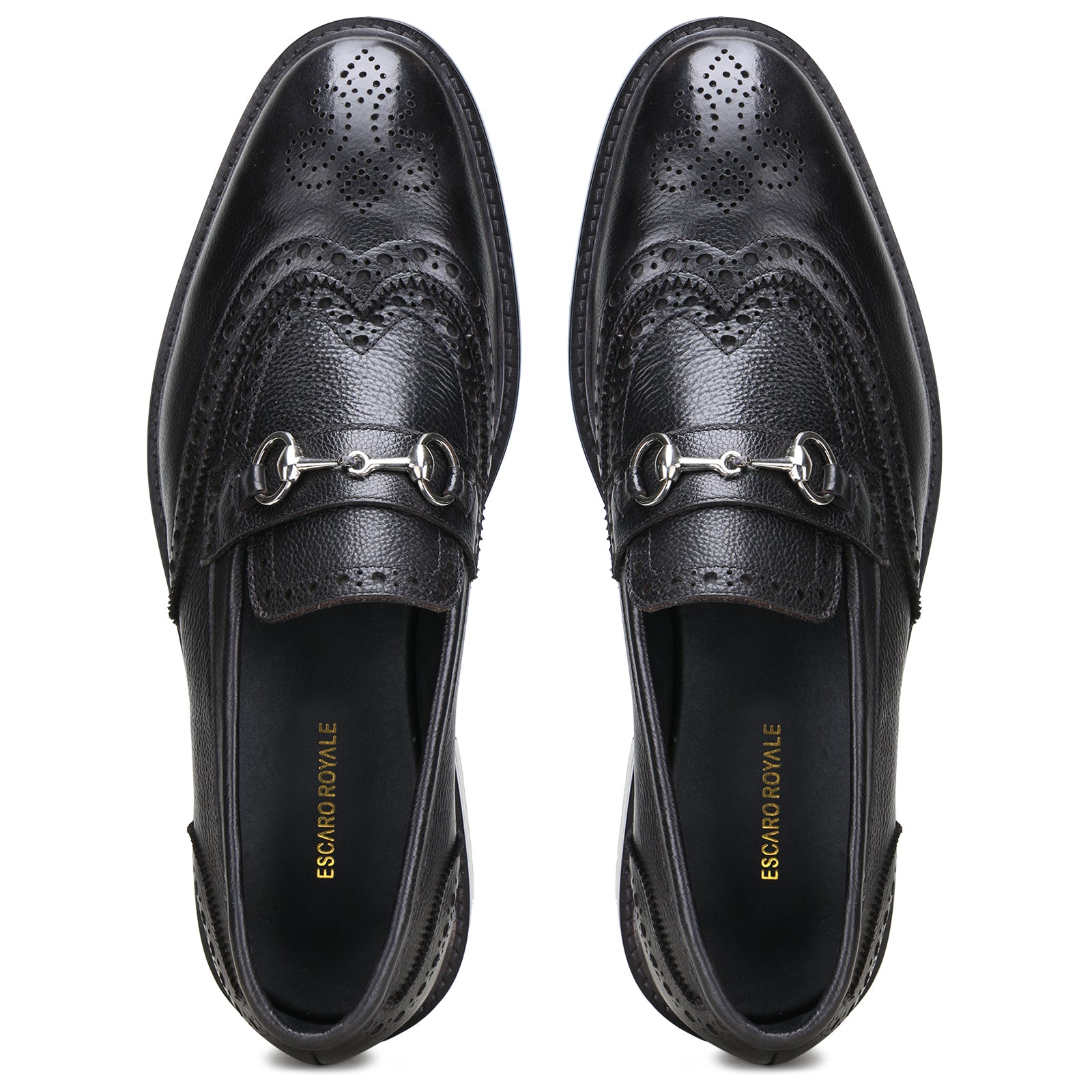 Kingsley Wingtip Horsebit Loafers in Black