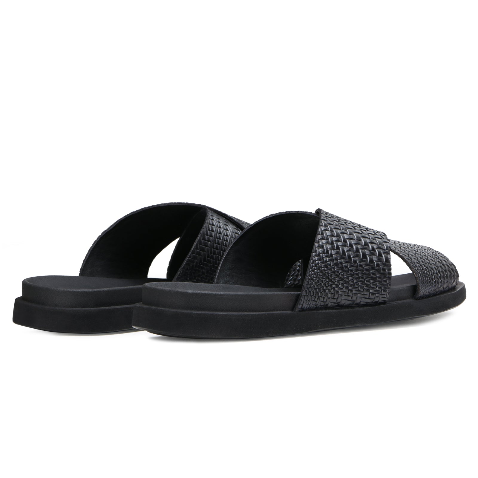 The Stevens Weaved Slippers in Black