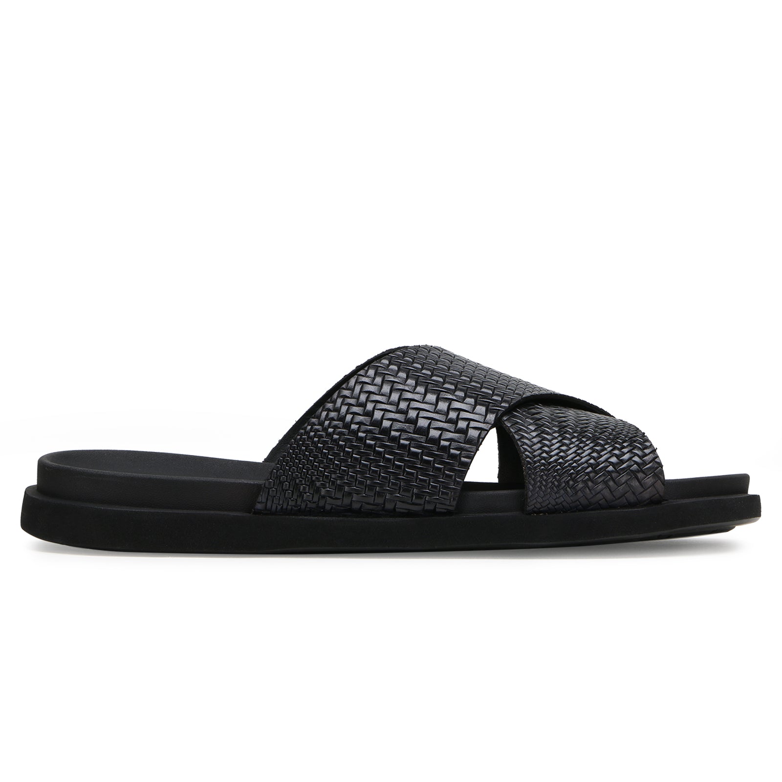 The Stevens Weaved Slippers in Black