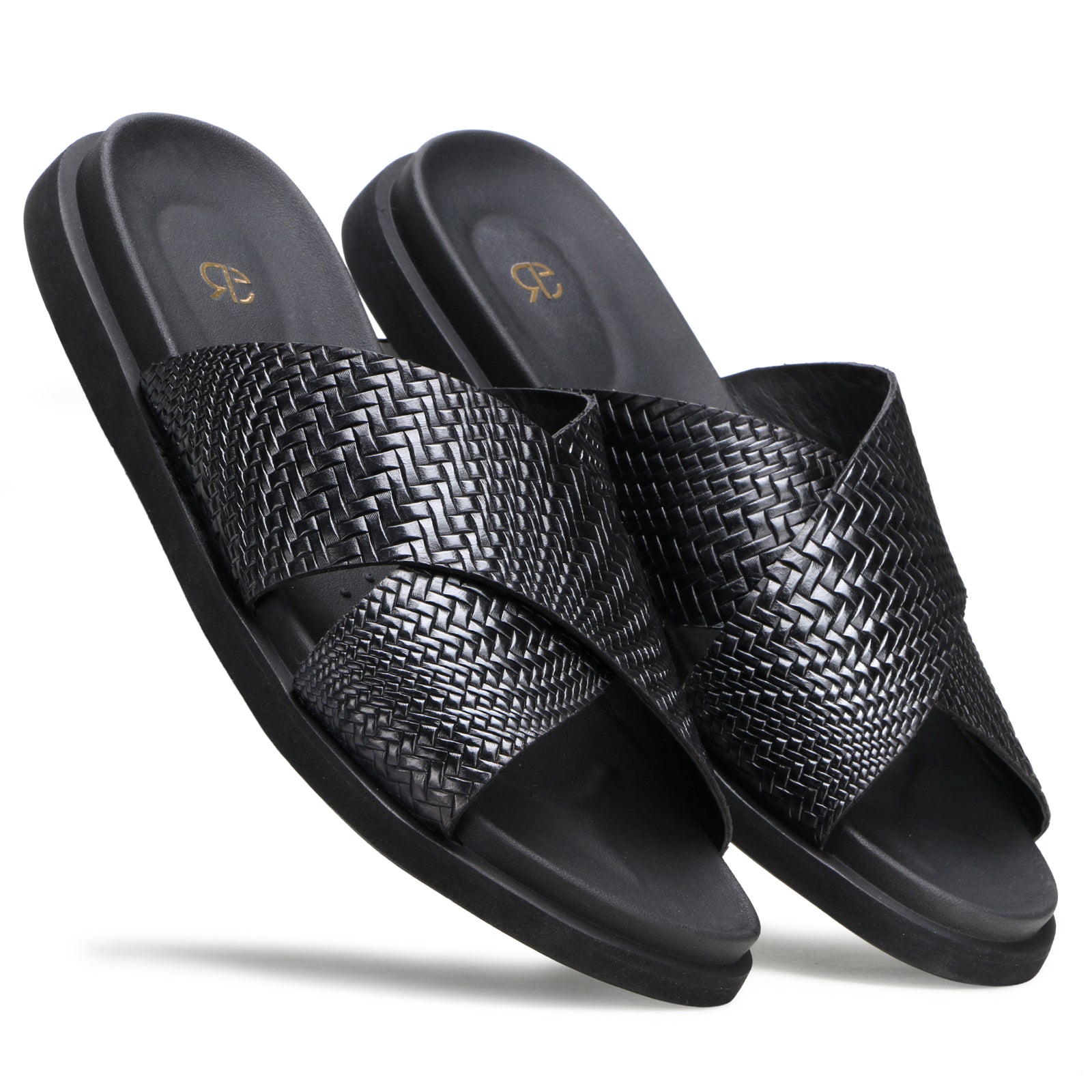 The Stevens Weaved Slippers in Black