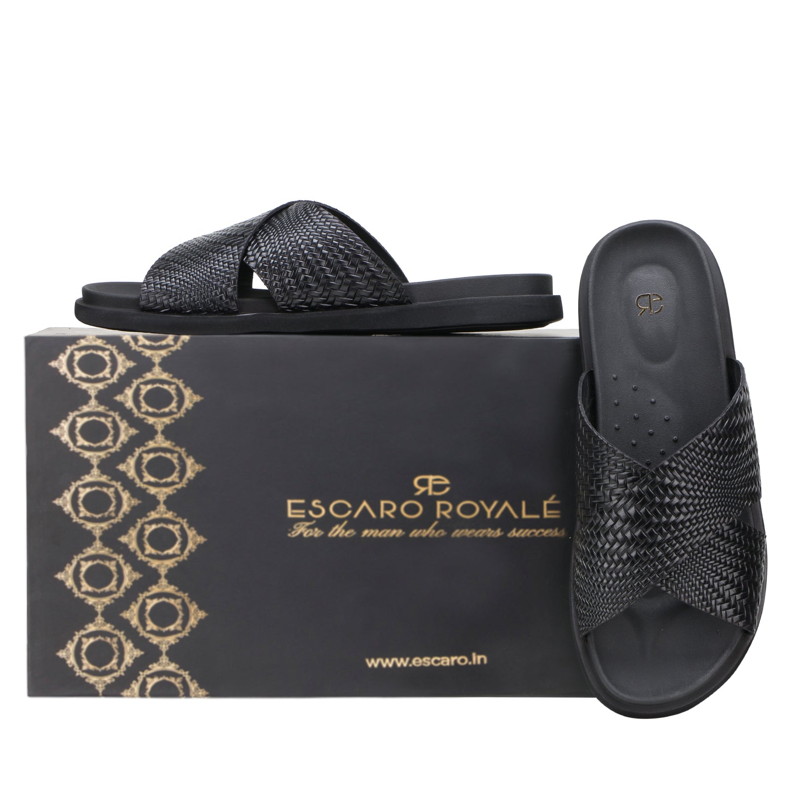 The Stevens Weaved Slippers in Black