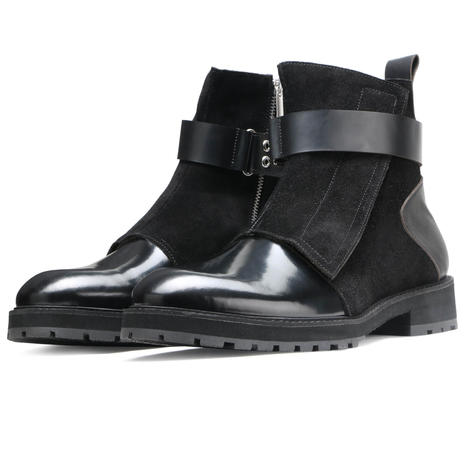 Onyx Black Zipper Boots in Black