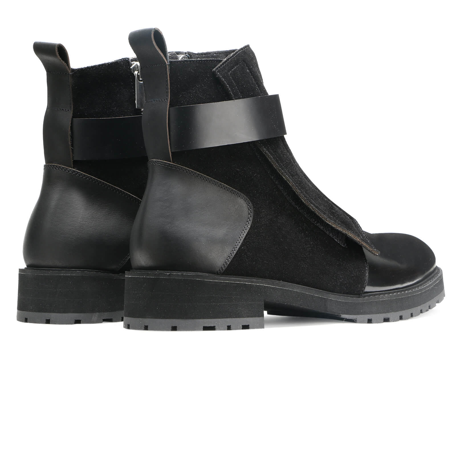 Onyx Black Zipper Boots in Black