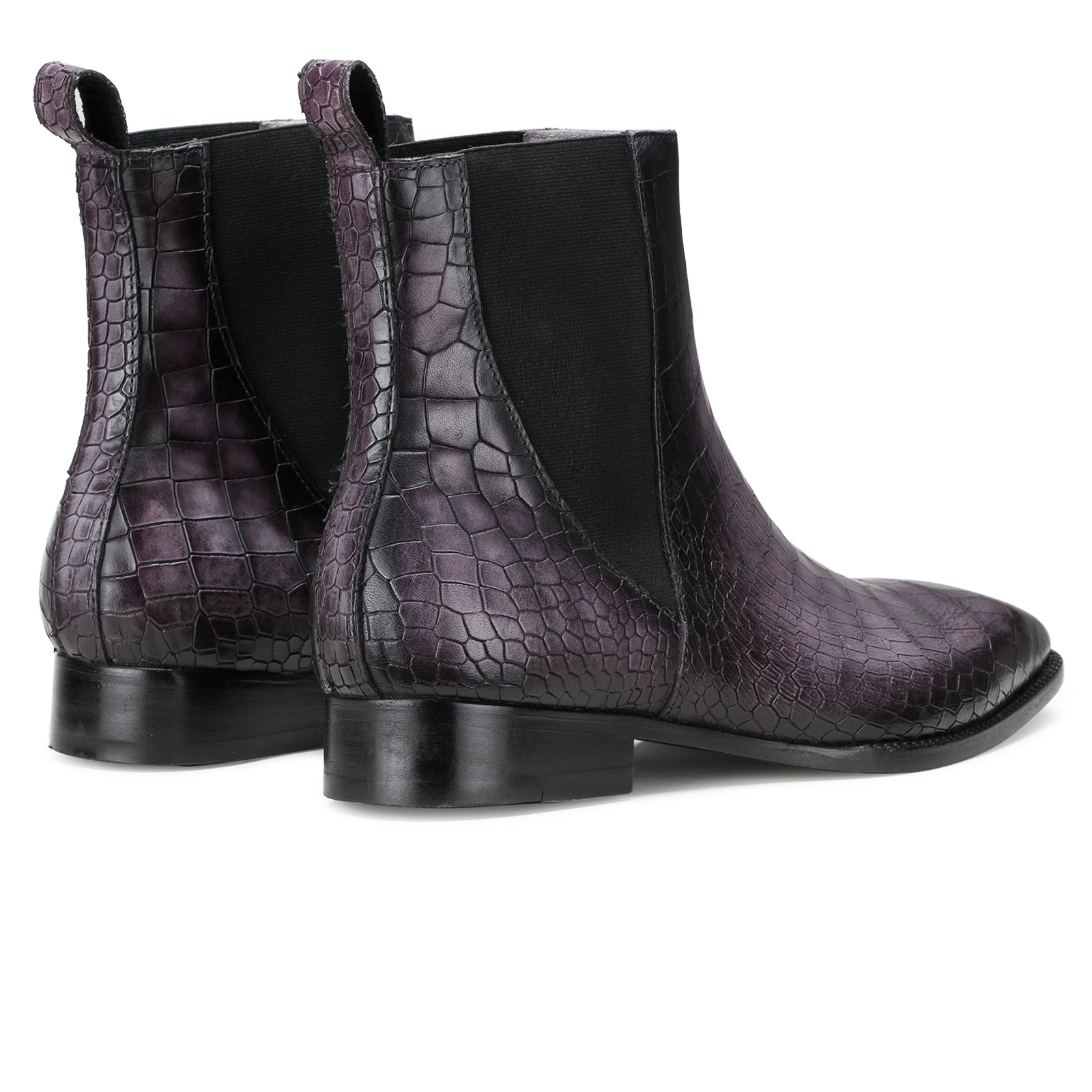 Maulen Chelsea Boots in Gray Noir Patina