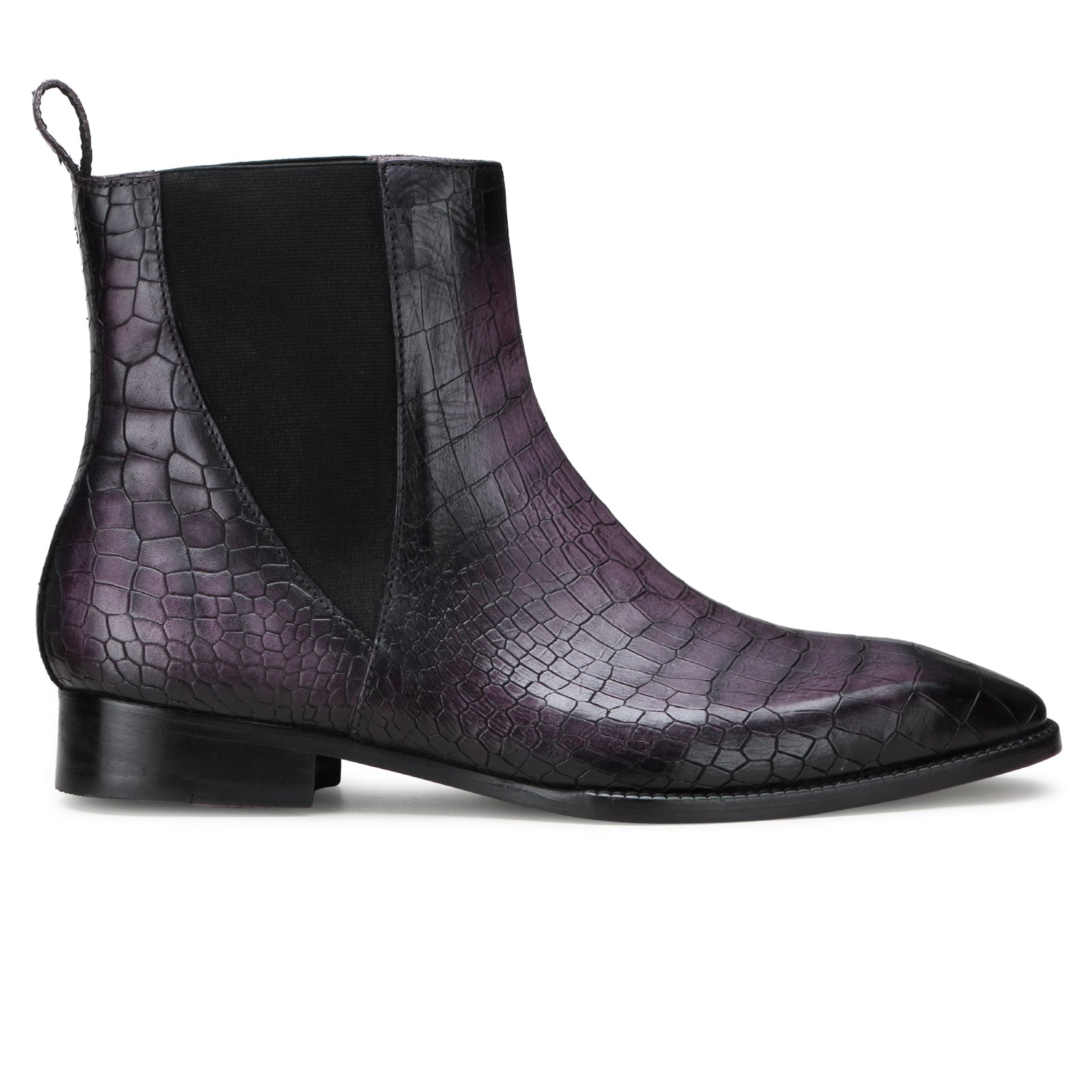 Maulen Chelsea Boots in Gray Noir Patina