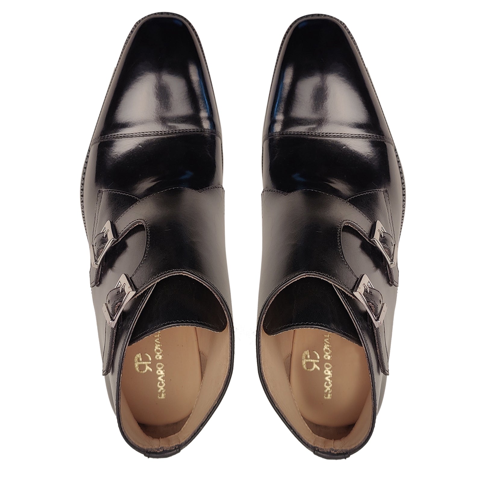 Bond Double Monk Captoe Boots in Black