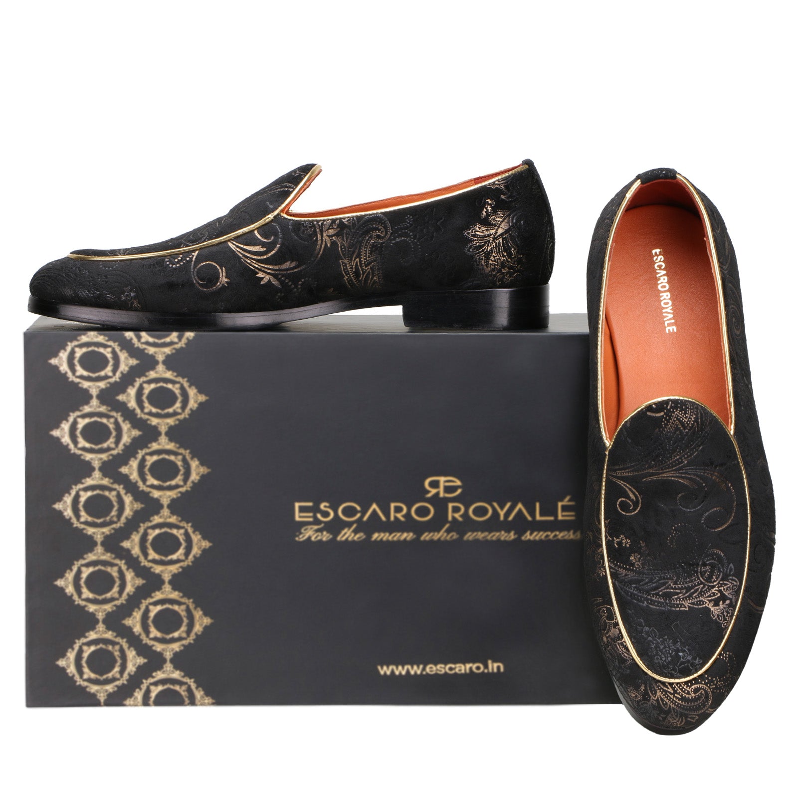Wedlock Black-Gold Designer Loafers