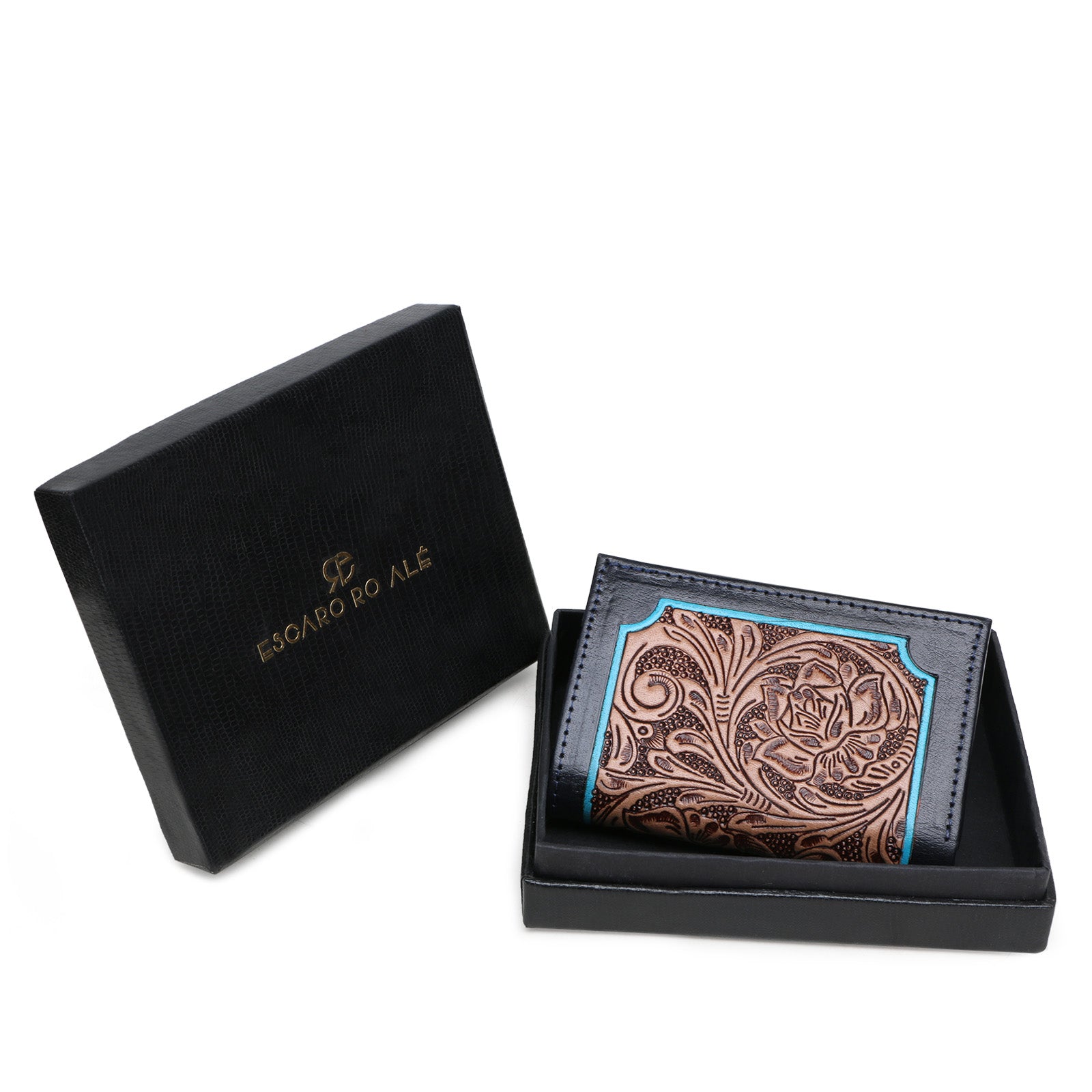 The ZURICH Hand-Tooled Leather Tri-Fold Wallet