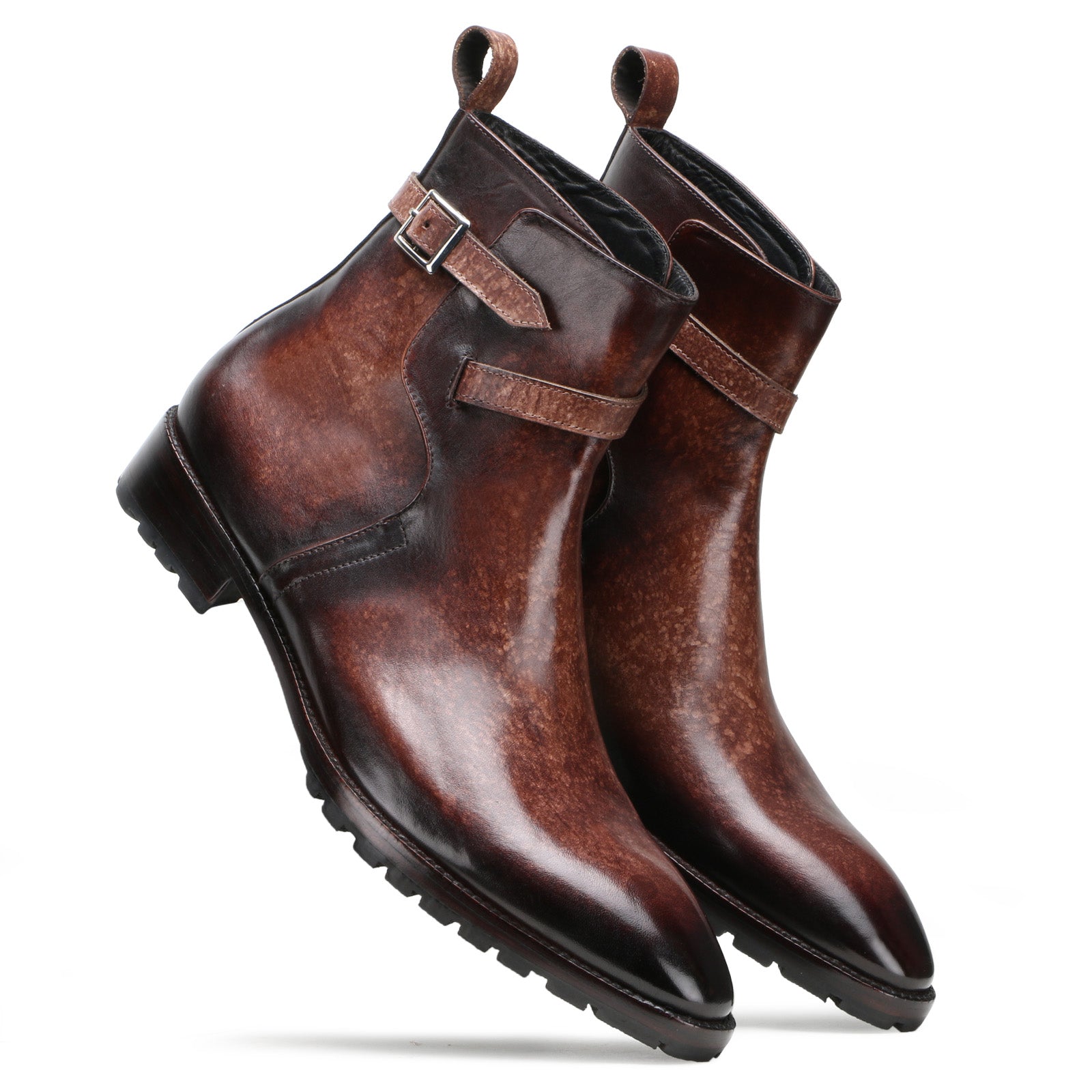 Nebula Marble Brown Jodhpur Leather Boots