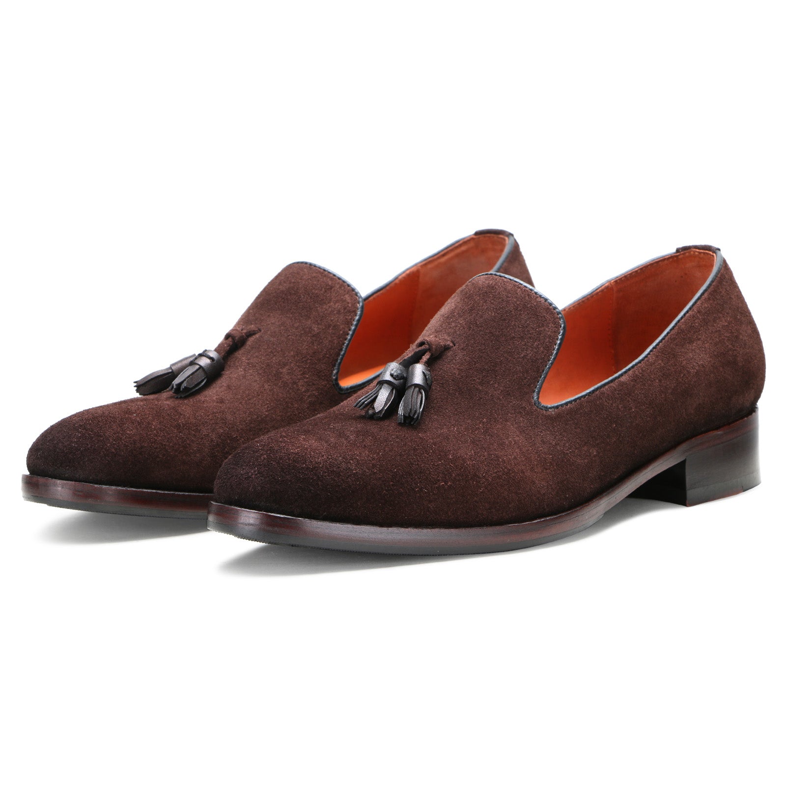 Mason Tassel Loafers in Brown Suede