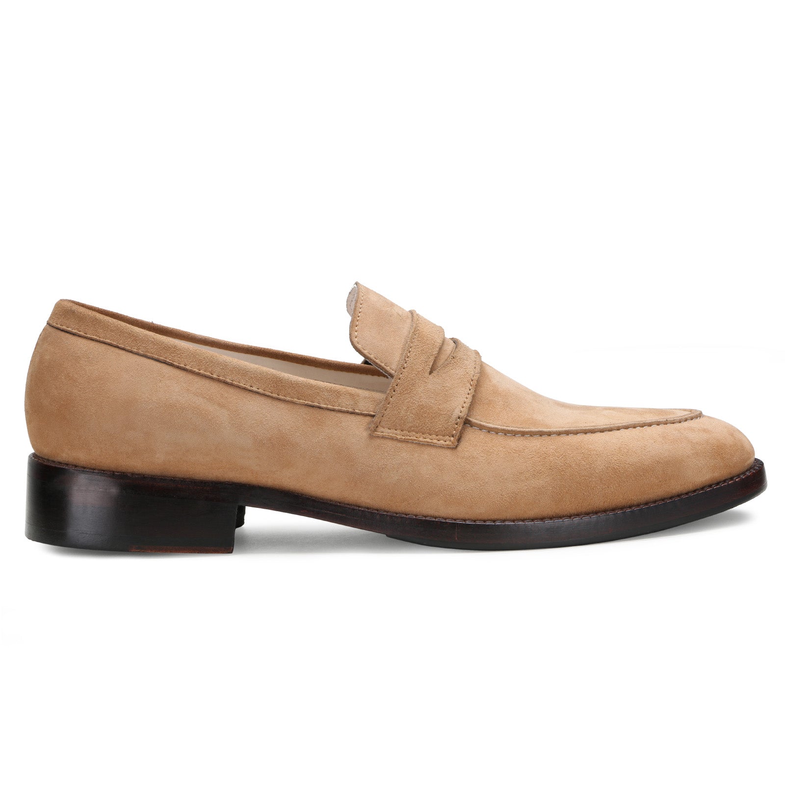 Stravon Penny Loafers in Beige Suede