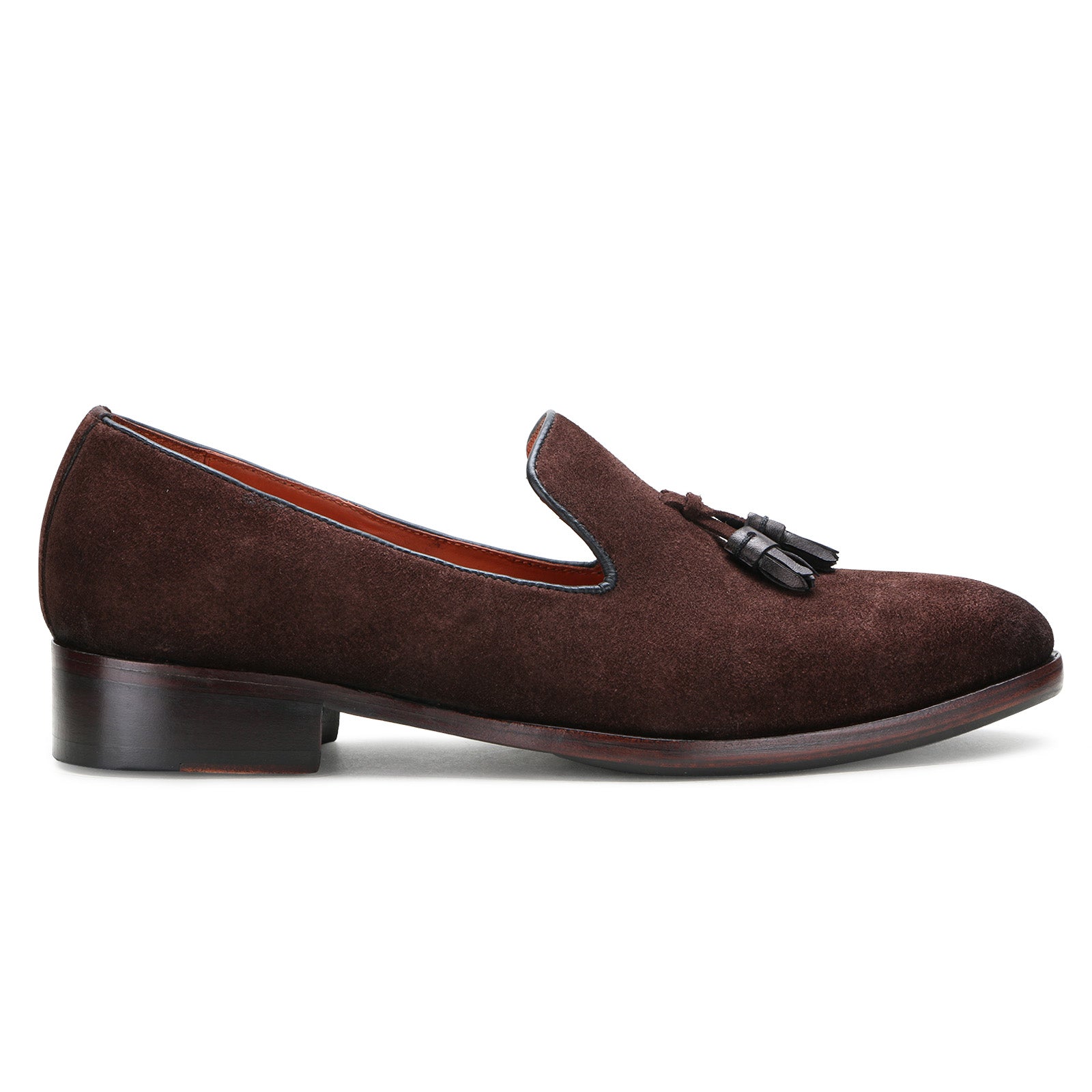 Mason Tassel Loafers in Brown Suede