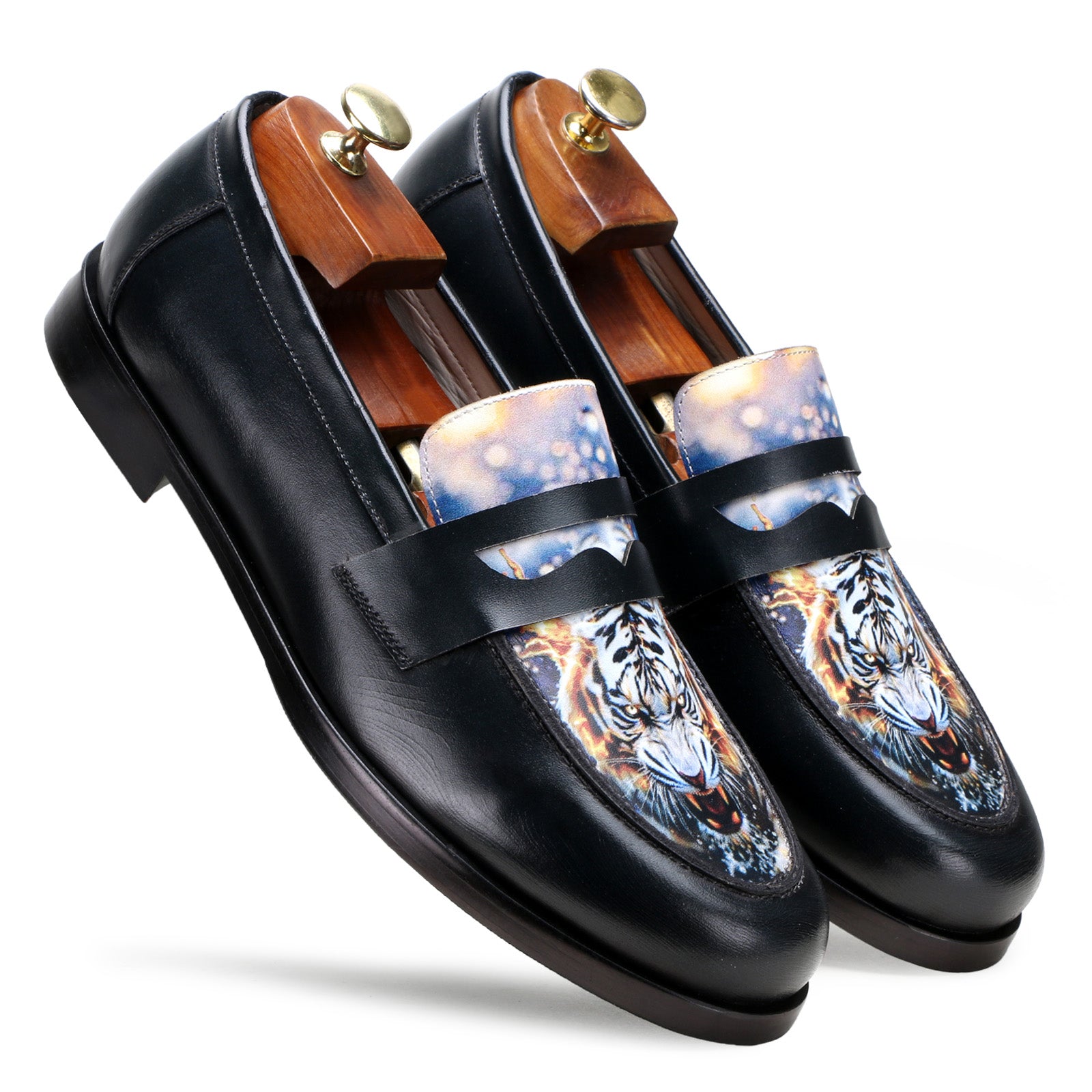Escaro Royale Camden Craft  Leather shoes in Black-Blue for Men