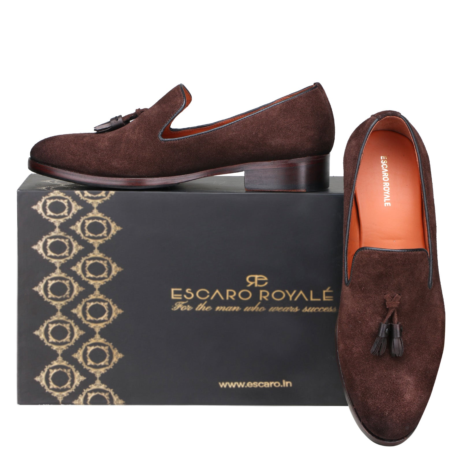 Mason Tassel Loafers in Brown Suede