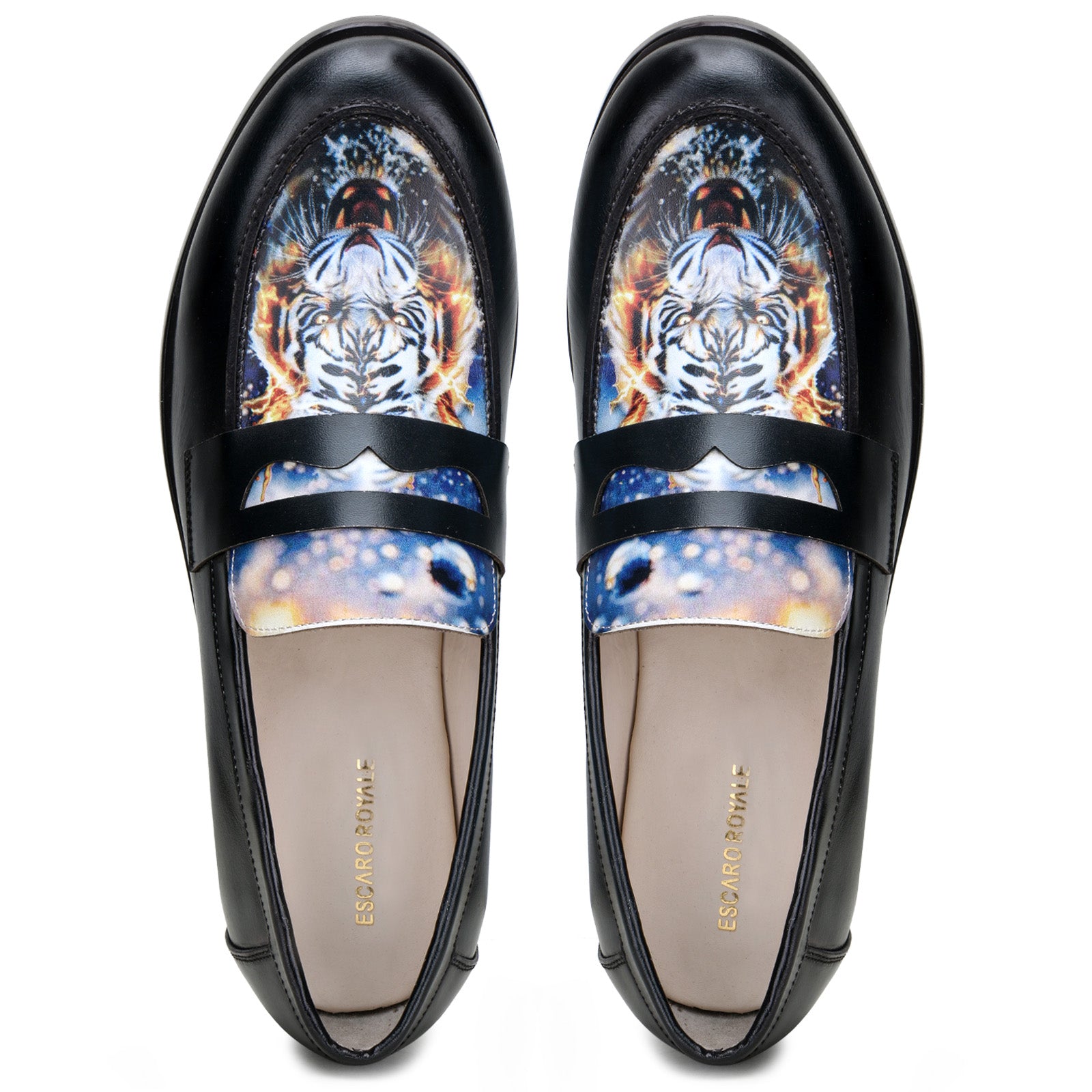 Escaro Royale Camden Craft  Leather shoes in Black-Blue for Men