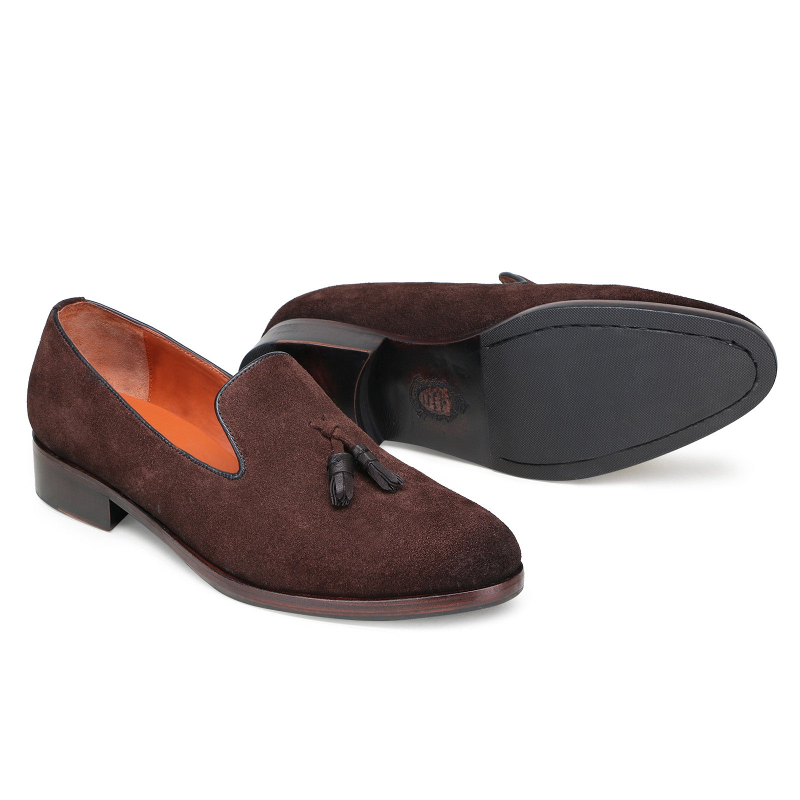 Mason Tassel Loafers in Brown Suede