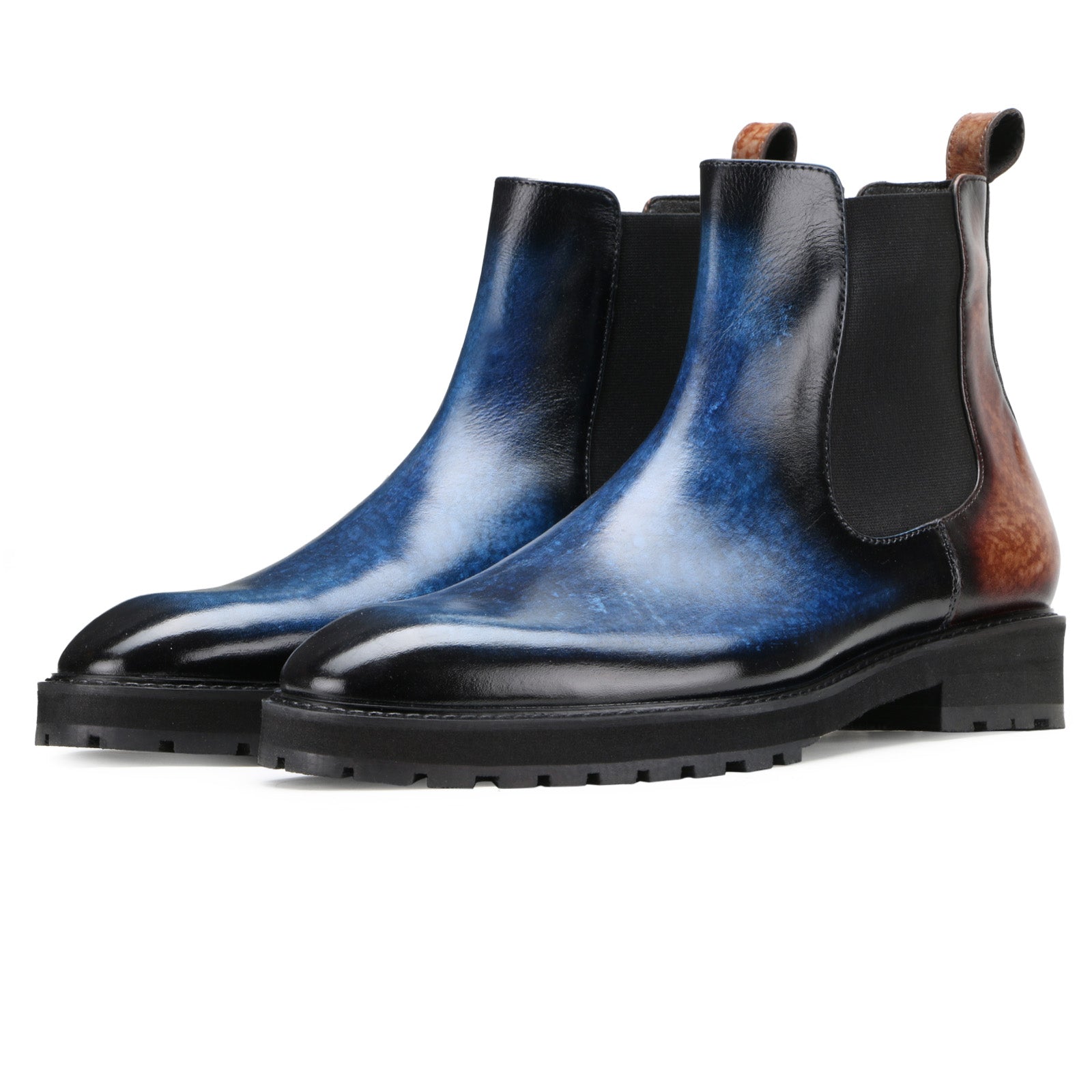 Marrone Chelsea Boots In Blue Brown