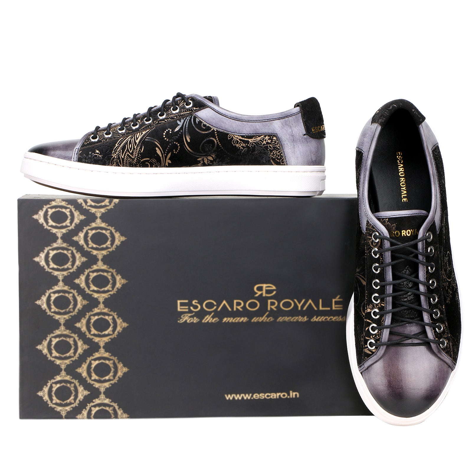 Foilio Luxury Sneakers In Gray Black