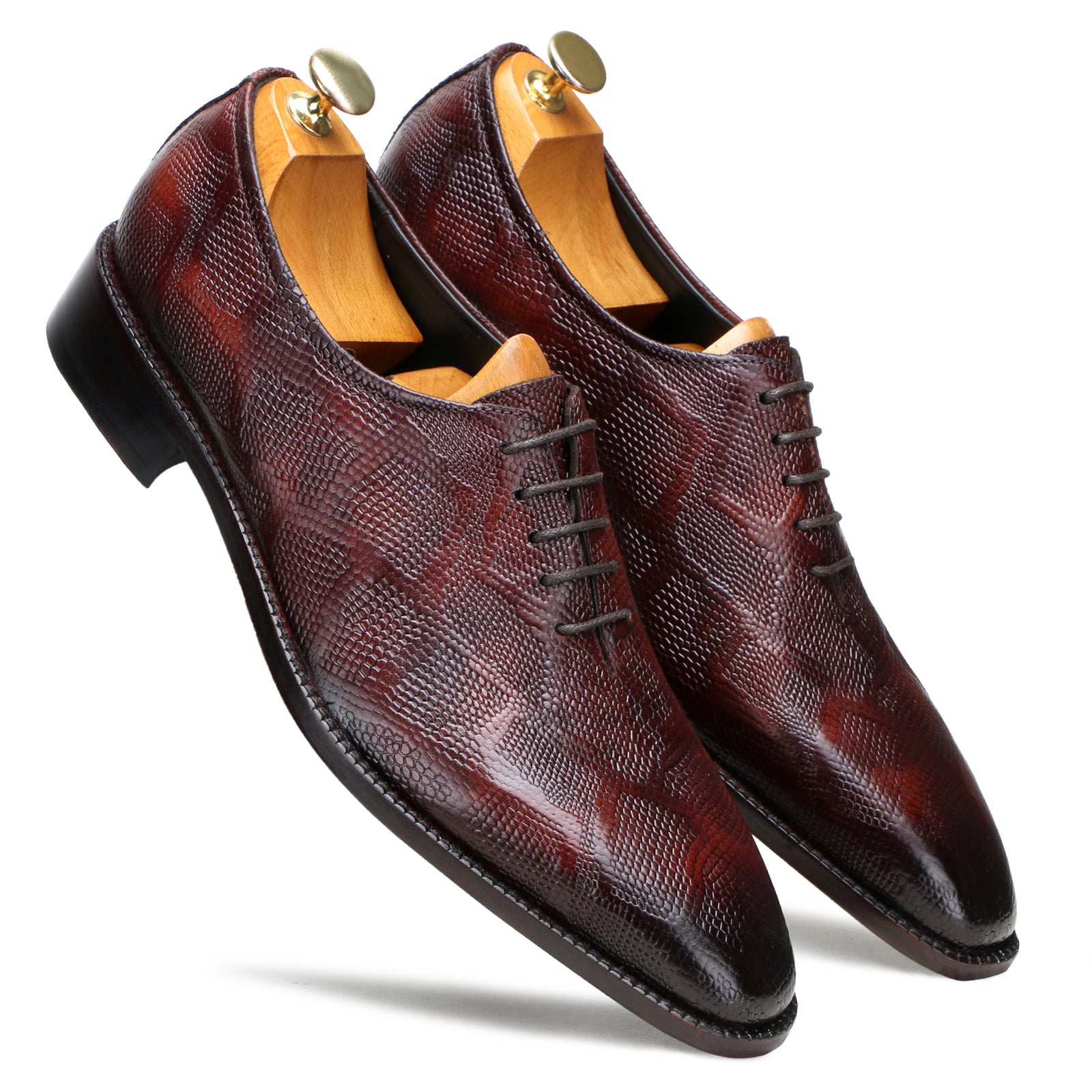 Bastion Goodyear-welted Fiddleback Oxfords in Brown