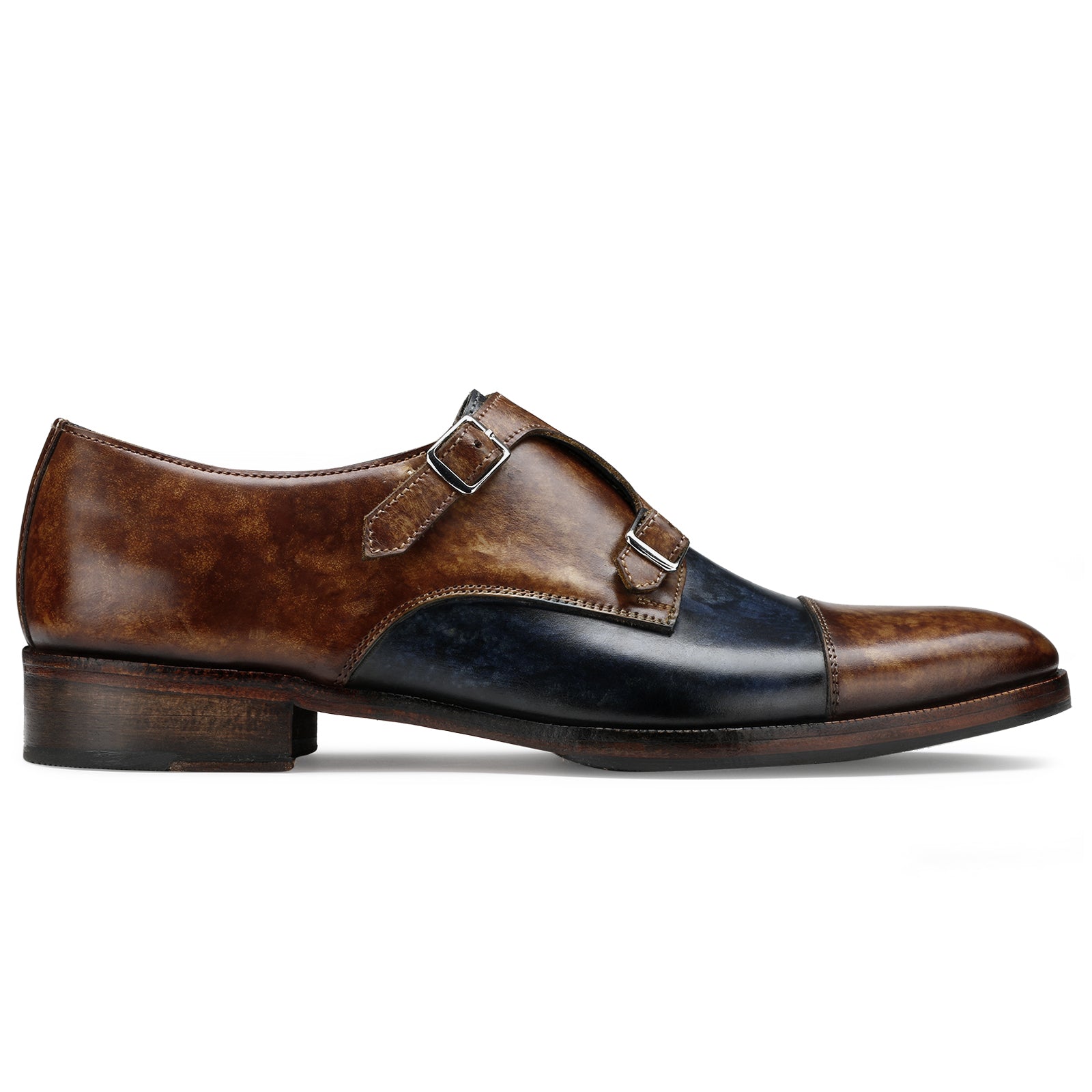 The Pizzaro Designer Double Monk in Blue Tan