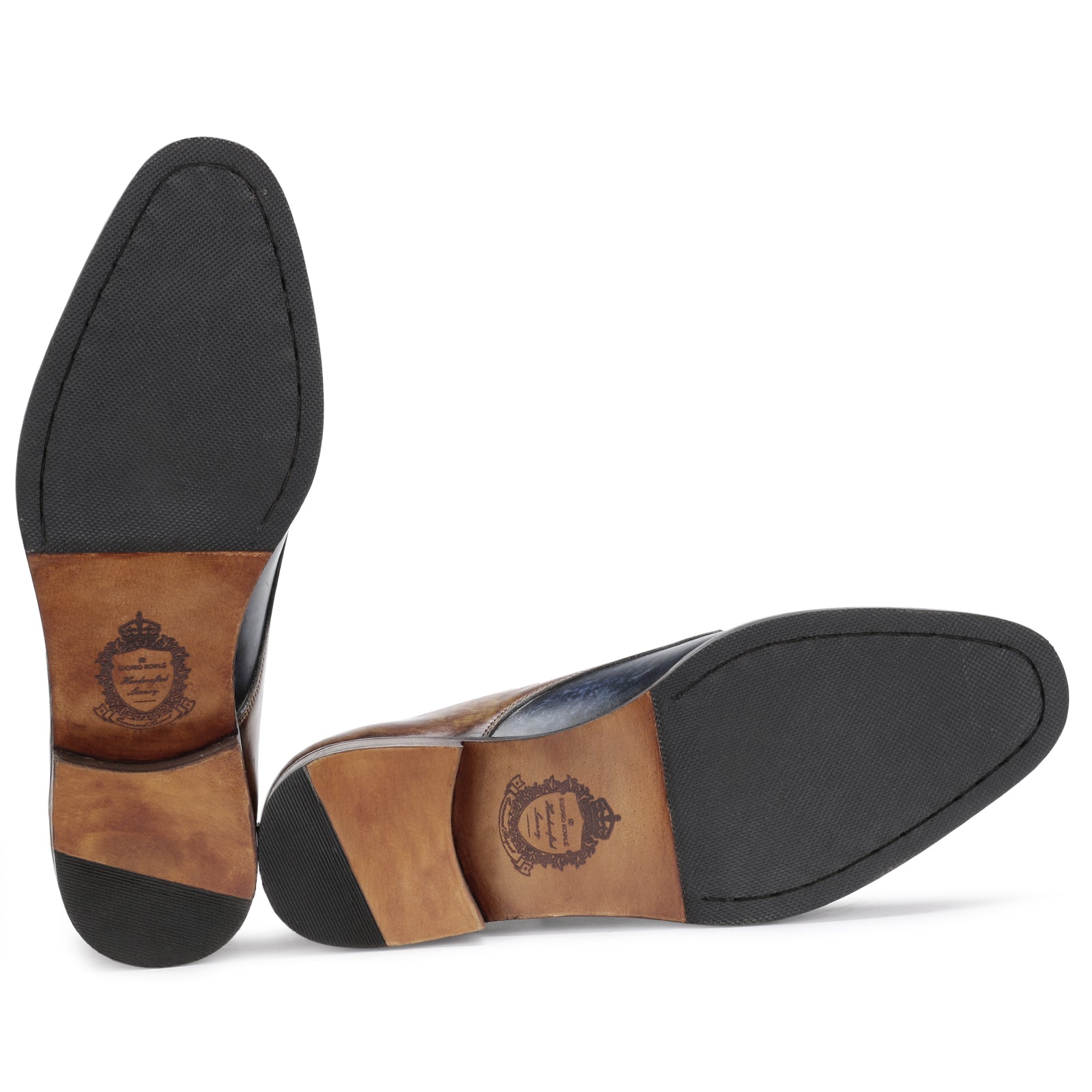 The Pizzaro Designer Double Monk in Blue Tan