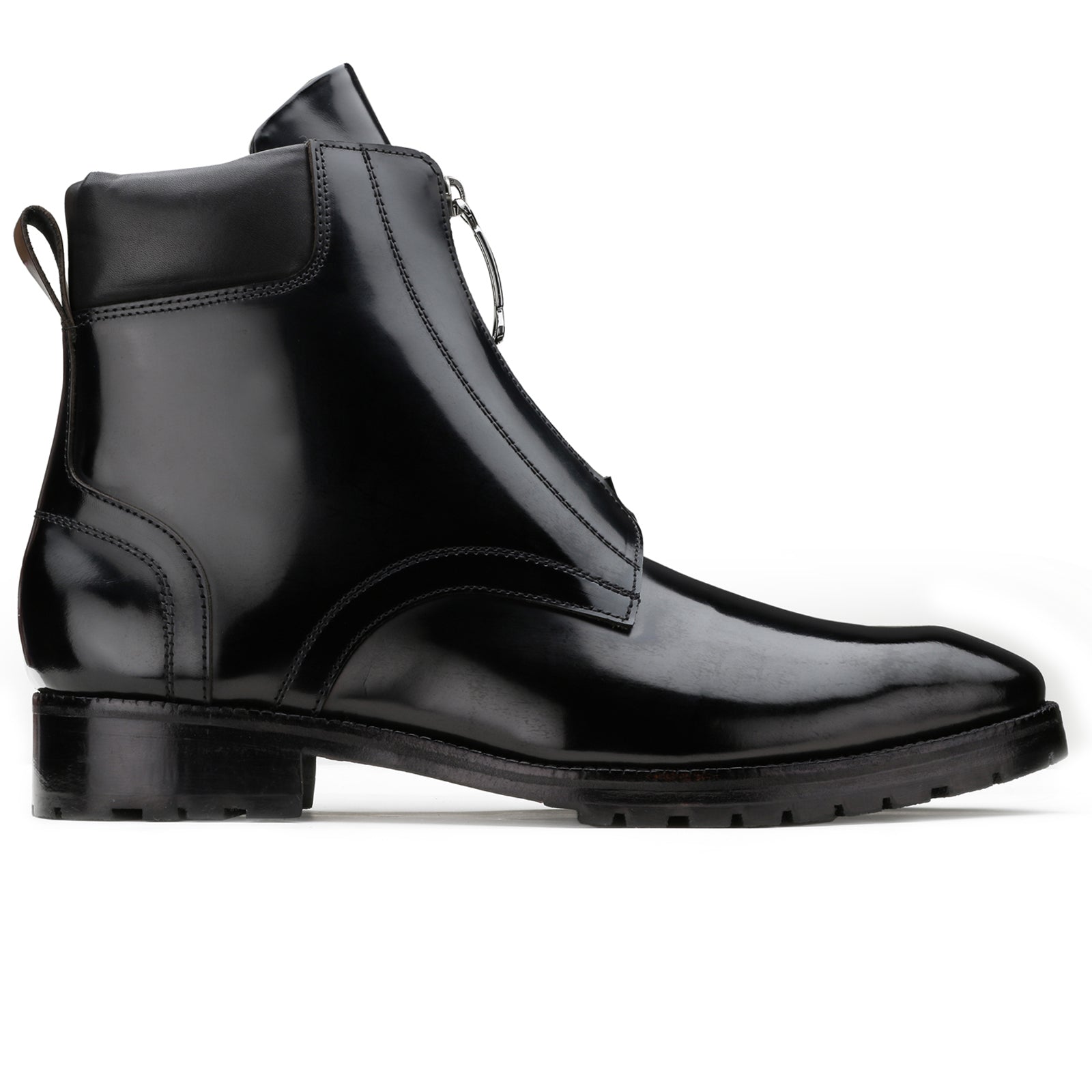 Filippo Zipper Boots  Black Leather