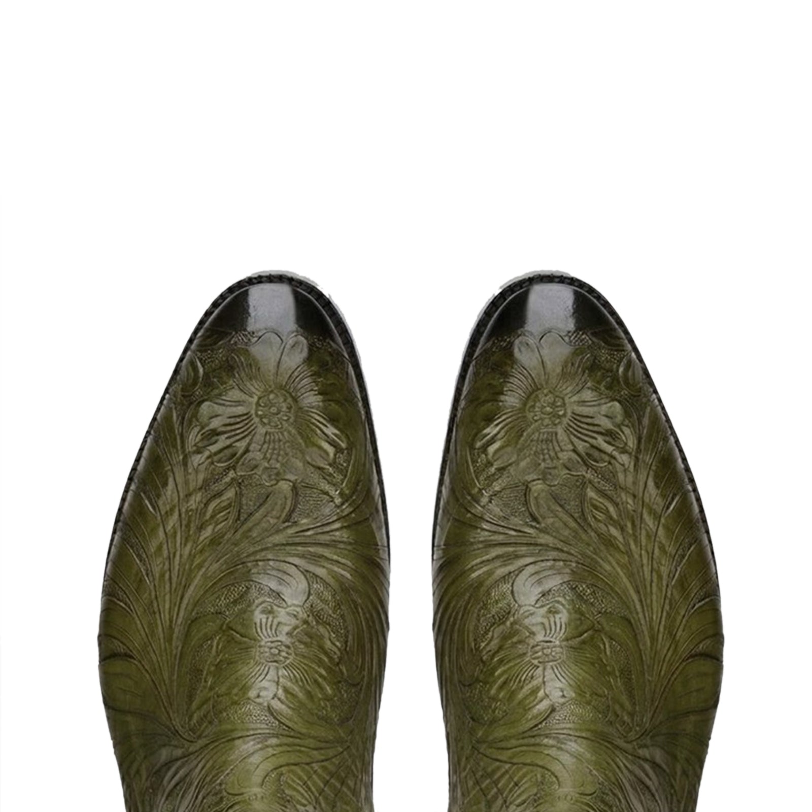 Florentine Handtooled Chelsea Boot in Olive