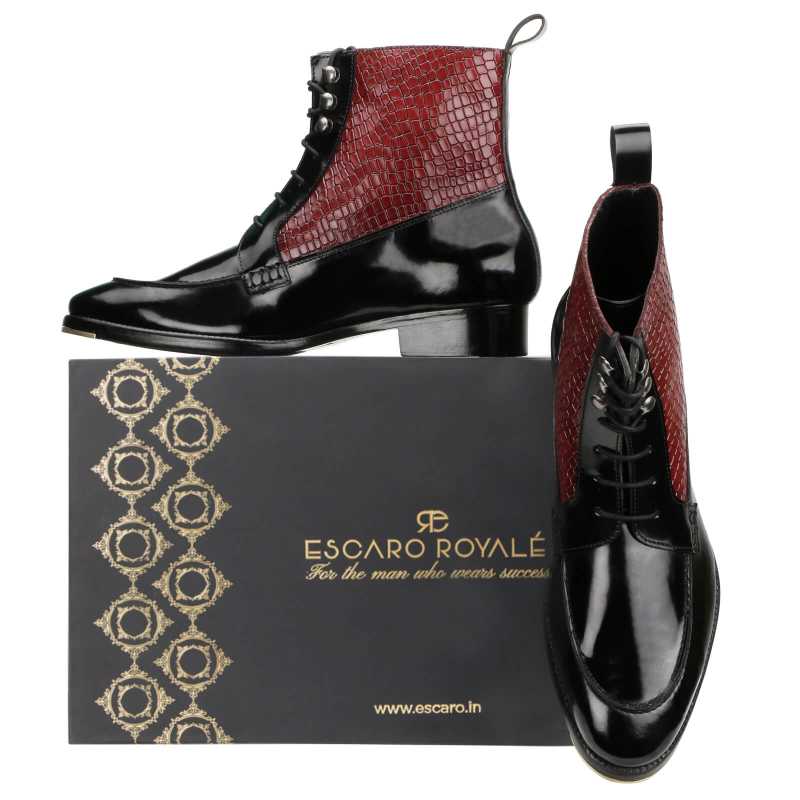 Bailey Lace-up Boots Black - Escaro Royale