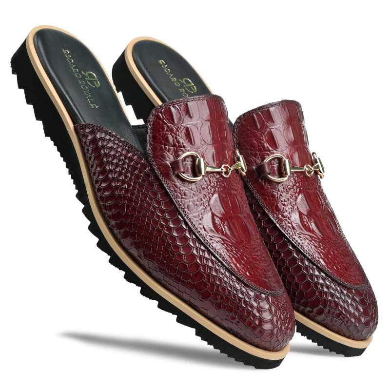The Hale Slippers Mules Wine - Escaro Royale