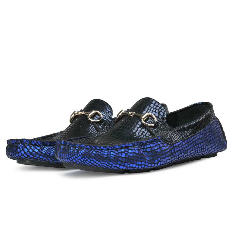Escaro Royale Ortega Blue Horsebit Loafers