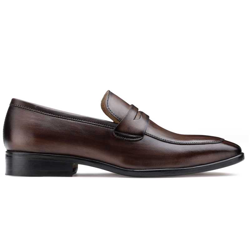The Flint Penny Loafer In Brown - Escaro Royale