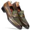 Vacili Textured Penny Loafer in Olive - Escaro Royale