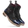 Jose Printed Laceup Boots - Black Blue - Escaro Royale