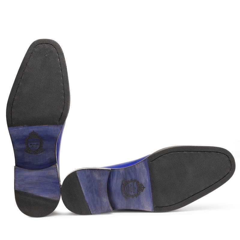 Baron Patina Derby Shoes Blue - Escaro Royale
