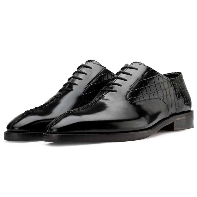 Tony Black Midsplit Oxford Shoes - Escaro Royale