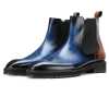 Marrone Chelsea Boots in Blue Brown - Escaro Royale