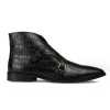 Branco Double-Monk Black Ankle Boots - Escaro Royale