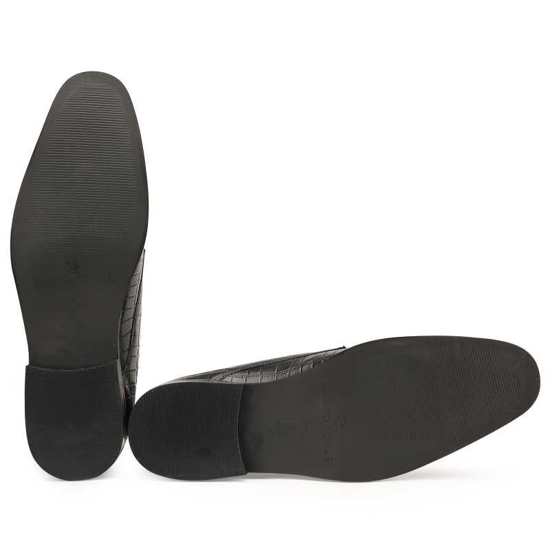 Branco Double-Monk Black Ankle Boots - Escaro Royale