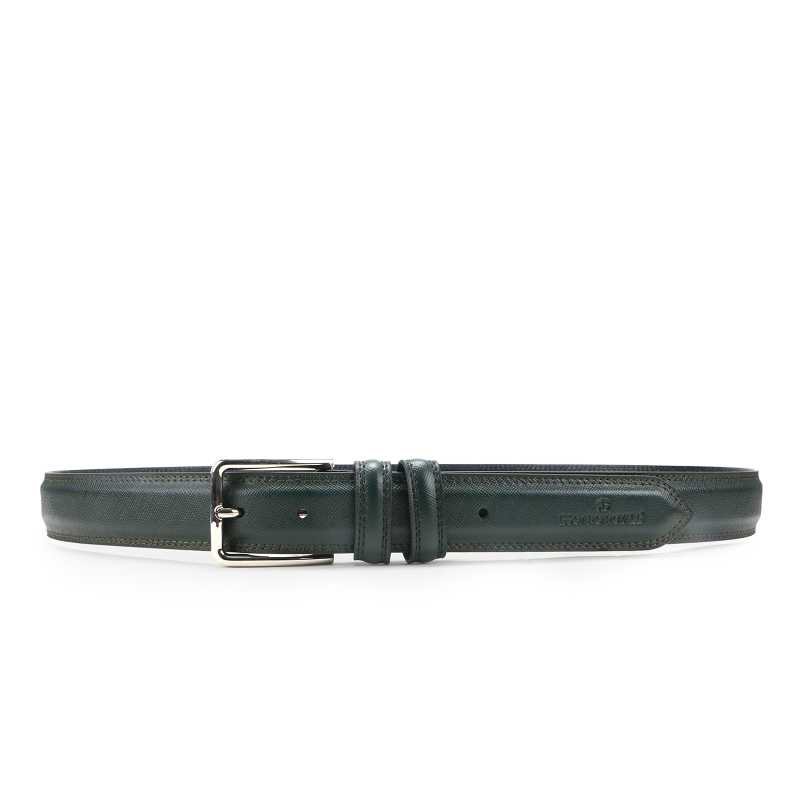 Beruto Mens Luxury Leather Belt in Olive  - Escaro Royale