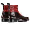 Ripper Black Red Zipper Leather Boots - Escaro Royale