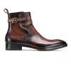 Nebula Marble Brown Jodhpur Leather Boots - Escaro Royale