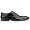 Black Croc-textured Shoes - Escaro Royale