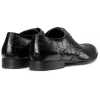 Black Croc-textured Shoes - Escaro Royale