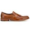 Tan Croc-Textured Tassel Loafers - Escaro Royale