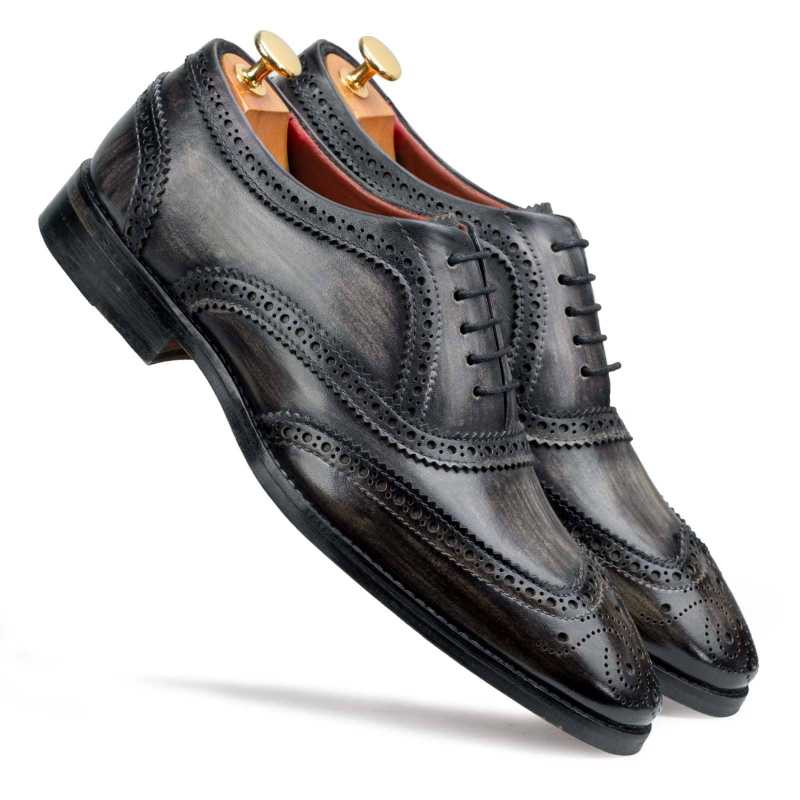 Cognac Leather Brogue Oxford Shoes - PEDRO PH-calidas.vn