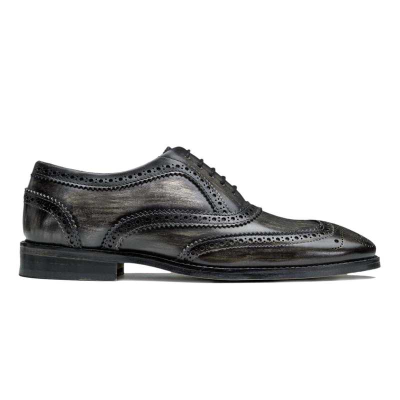 Buy Dark Grey Wingtip Formal Brogue Shoes for Men - Escaro Royale