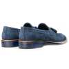 Navy Blue Suede Tassel Loafers - Escaro Royale
