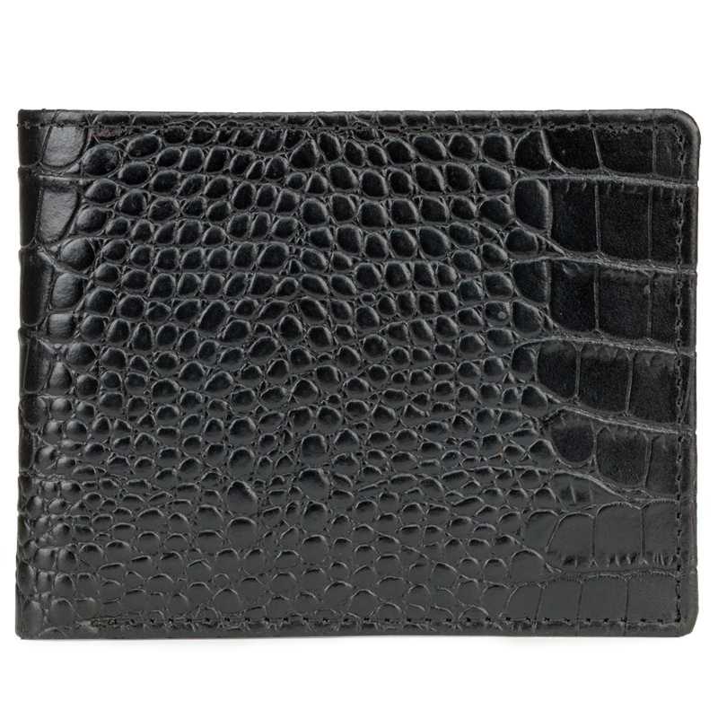 Black Textured Leather Mens Wallet | Escaro