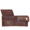 Brown Textured Leather Mens Wallet with Flap Button Closure - Escaro Royale