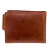 Brown Textured Leather Mens Wallet with Flap Button Closure - Escaro Royale